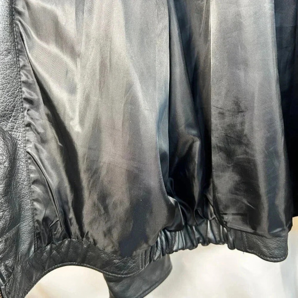 Austin Clothing Co. Size XL Men Leather Coat Black Bomber Jacket - Picture 8 of 10